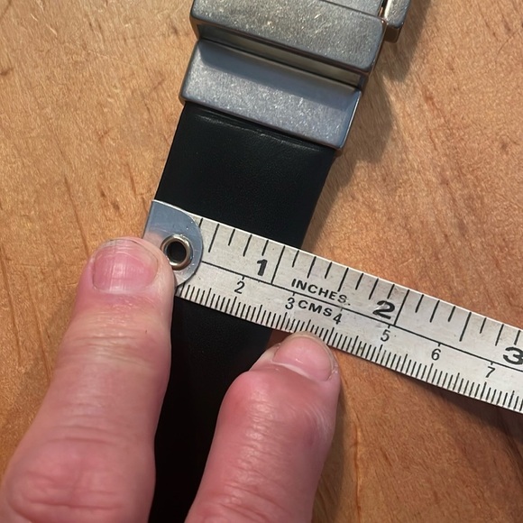 Men's Black (inside brown)Leather Belt silver belt buckle
length 38” - Picture 8 of 10